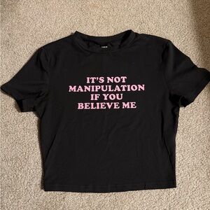 Cropped slogan baby tee